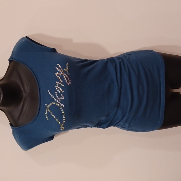 DKNY Jeans Y2K Jewel Logo Scoop Neck Fitted Tee- Sz. XS - Picture 9 of 9